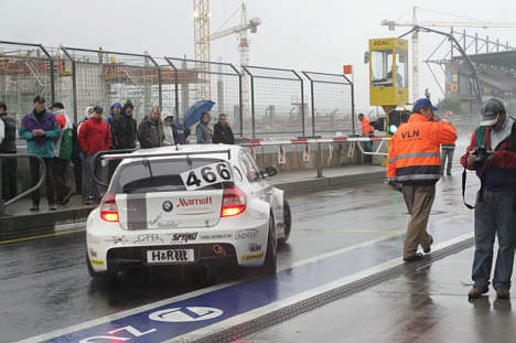 Det danske team GRC Racing var blandt deltagerne denne weekend på Nürburgring, men de måtte ligesom de øvrige deltagere vende hjem 'uden at være kommet i kamp'.
